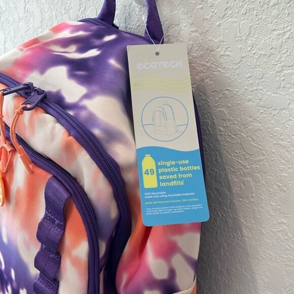 Ecotech Orange and Purple Bag with Tie-Dye Design - Picture 3 of 10